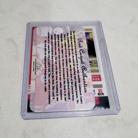 SIGNED Michael Vick w COA Atlanta Falcons 2021 Legendary Contenders Red Foil NFL - Picture 2 of 4